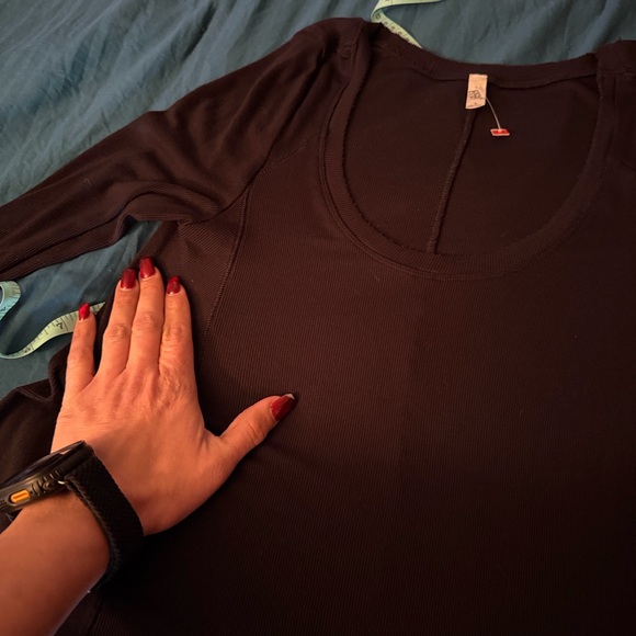 Free People January ribbed Black Long Sleeve Top - Picture 10 of 12
